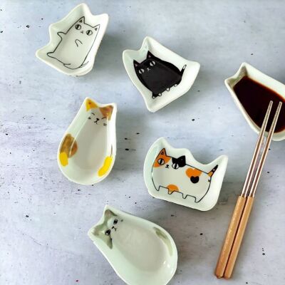 Japanese Style Cat Ceramic Tiny Plate | Seasoning Dish