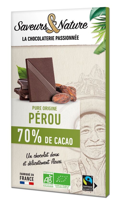 TABLETTE DE CHOCOLAT NOIR 70% DE CACAO PÉROU
