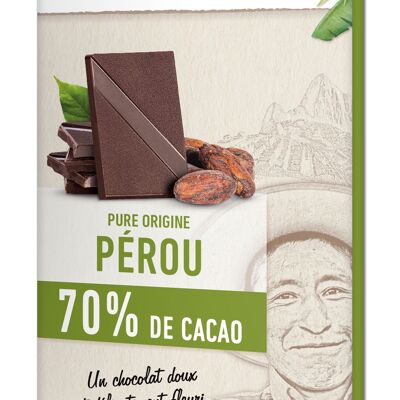 BARRA DE CHOCOLATE NEGRO 70% CACAO PERÚ