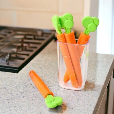 Set of 5 Carrot Bag Clips | Food Snacks Clips