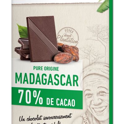 Barra de chocolate negro 70% Origen Madagascar - 80g