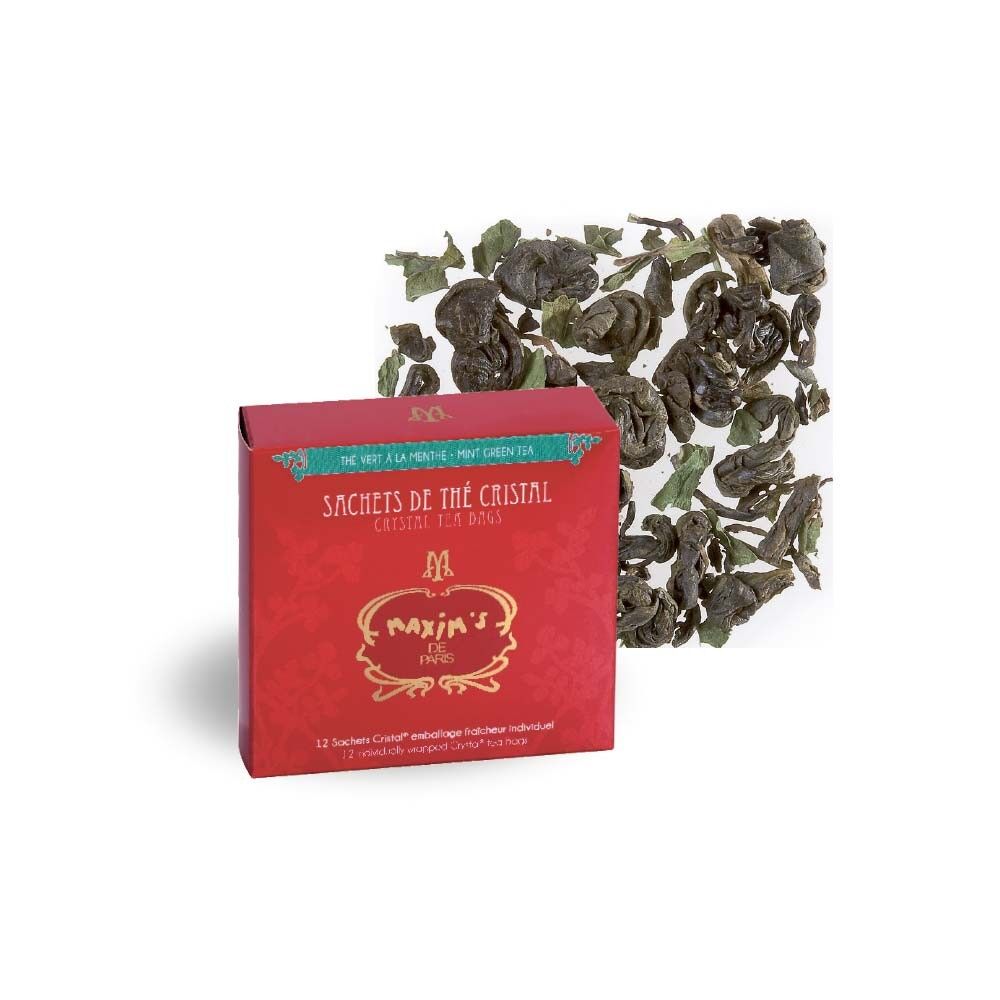 Grüner Tee mit Minze in Beuteln