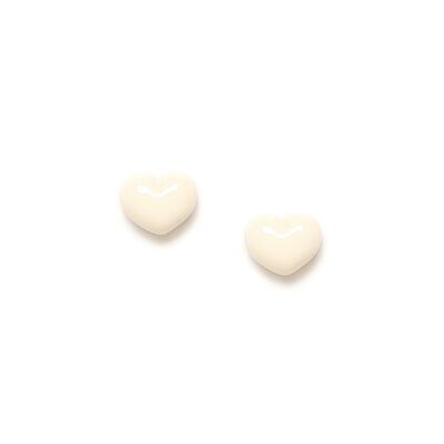 ANGEL HEART ecru heart chip earrings