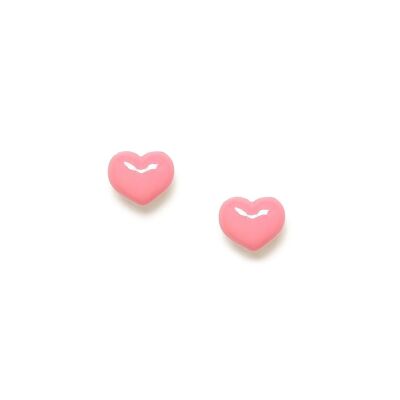 ANGEL HEART   boucles d'oreilles puces coeur rose