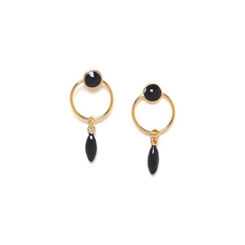 BERRY   boucles d'oreilles poussoir anneau-noir