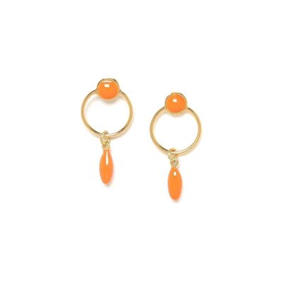 Pendientes push ring BERRY-naranja