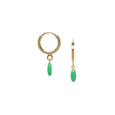BERRY mini hoop earrings-green