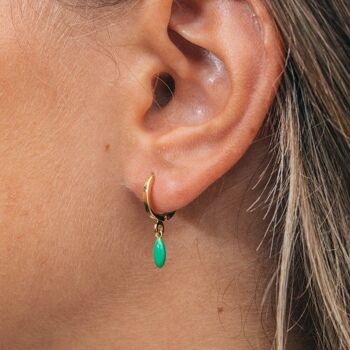 BERRY   boucles d'oreilles mini créole-vert 2