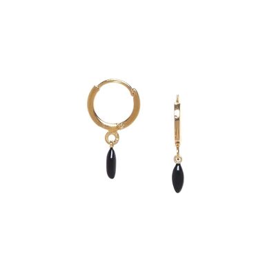 BERRY mini hoop earrings-black