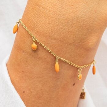 BERRY   bracelet ajustable multipampilles oranges 2
