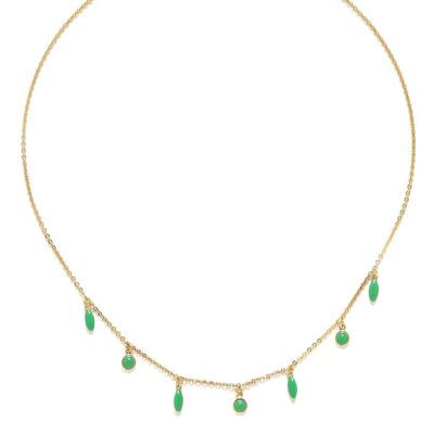 Collar multiborlas ajustable BERRY / verde