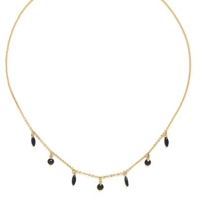 BERRY adjustable multi-tassel necklace / black