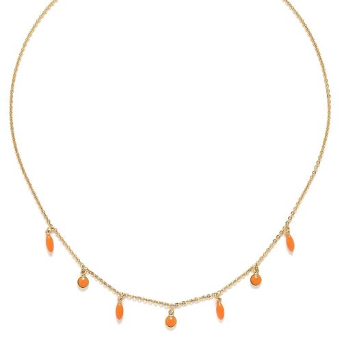 BERRY   collier ajustable multipampilles / orange