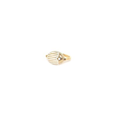 LUCKY ecru beetle adjustable ring