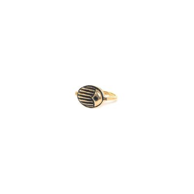 LUCKY Anillo ajustable escarabajo negro