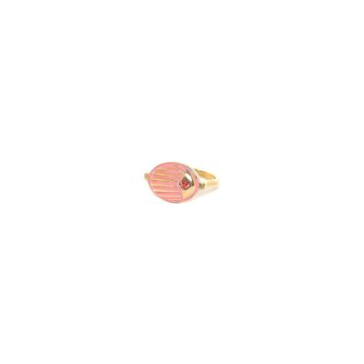 LUCKY adjustable pink beetle ring