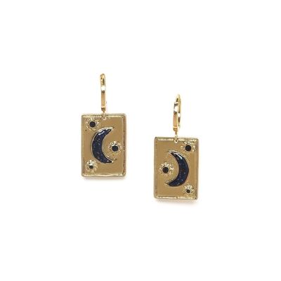 MOON black moon mini hoop earrings