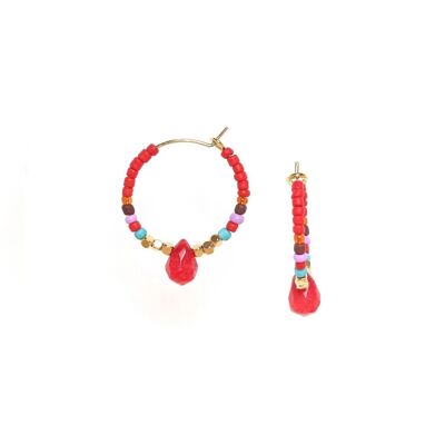 SERENITY red hoop earrings