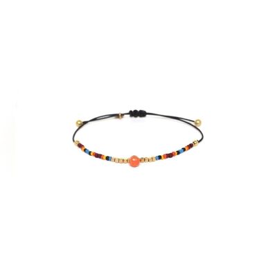 SERENITY black and orange macrame bracelet