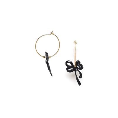 SUZY hoop earrings / black