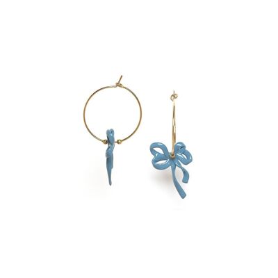 SUZY   boucles d'oreilles créoles noeud / bleu