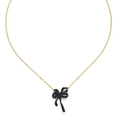 SUZY Halskette mit kleiner Schleife / schwarz