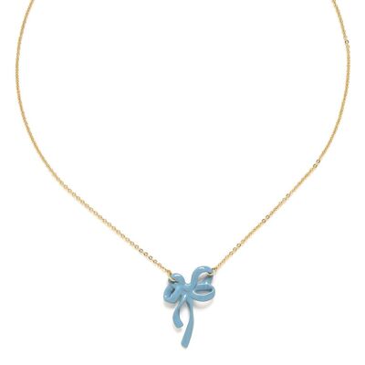 SUZY Halskette mit kleiner blauer Schleife
