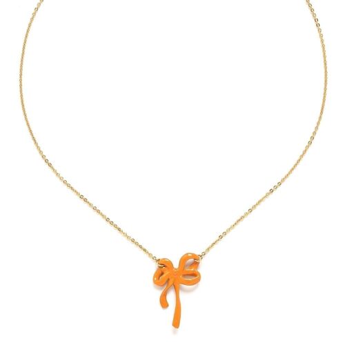 SUZY   collier petit noeud / orange