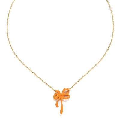 SUZY Halskette mit kleiner Schleife / Orange