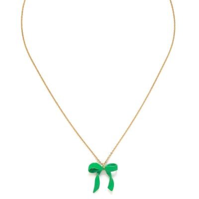 SUZY bow necklace large model / green