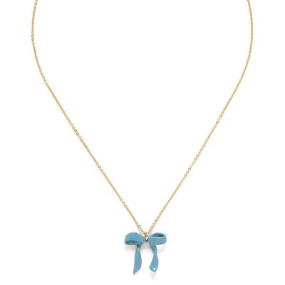 SUZY large bow necklace / blue