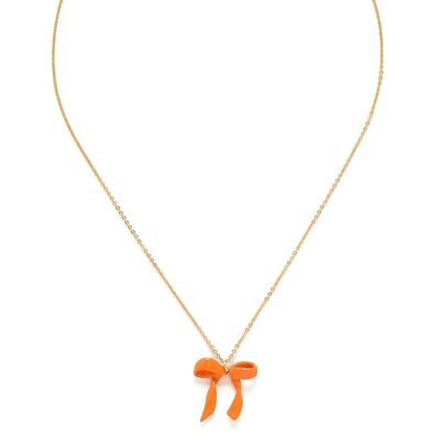 SUZY Halskette mit großer Schleife / Orange