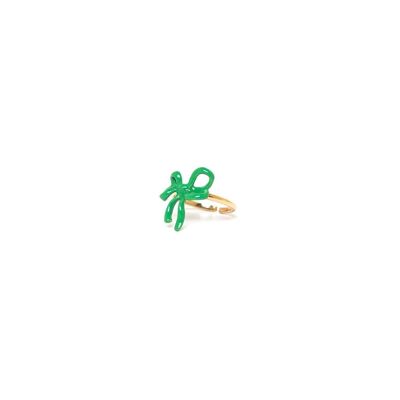 SUZY adjustable knot ring / green