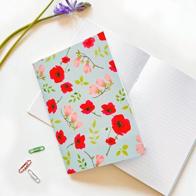 Poppy notebook lined recycled paper 48 pages A5 format