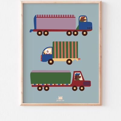 Affiche -décoration maison - Les camions
