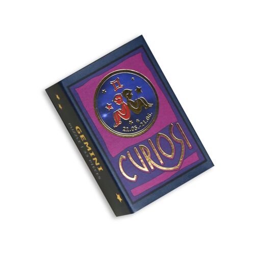 rundes Puzzle mit Sternzeichenmotiv "Zwilling", mit Goldglanzeffekt, 33 Teile