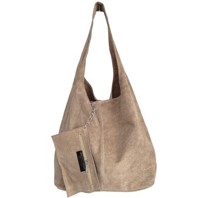 Modarno Women's Suede Shoulder Bag Clutch Shoulder Bag Shopper Bag for Women Genuine Leather