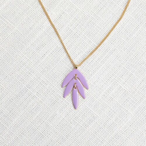 EXOTICA  collier feuille lilas