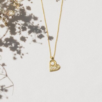 FEELING  collier pendentif coeur howlite