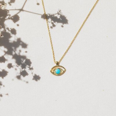 FEELING  collier pendentif "oeil" howlite bleue