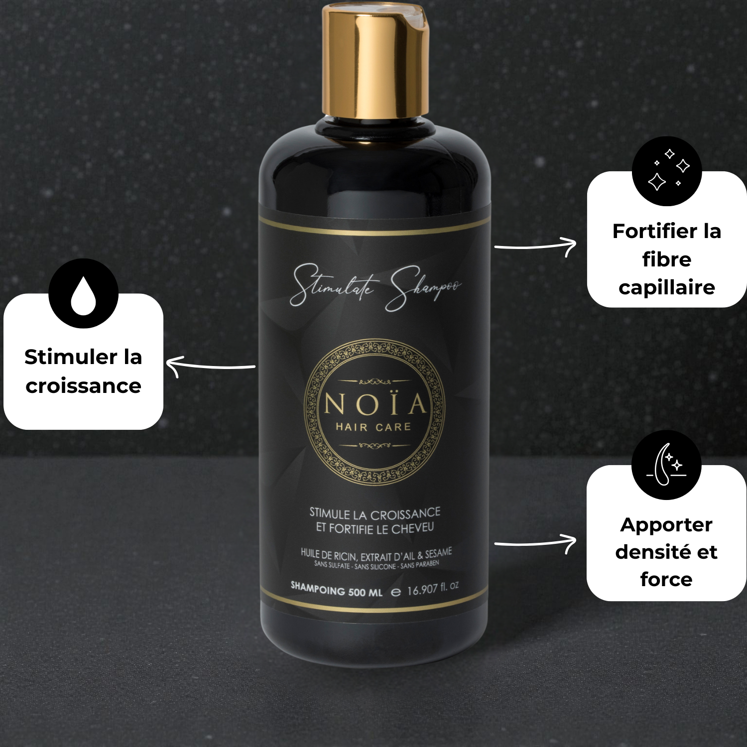Coffret Stimulate NOÏA Hair – Routine Fortifiante – Shampoing, Masque, Sérum & Peigne de Voyage
