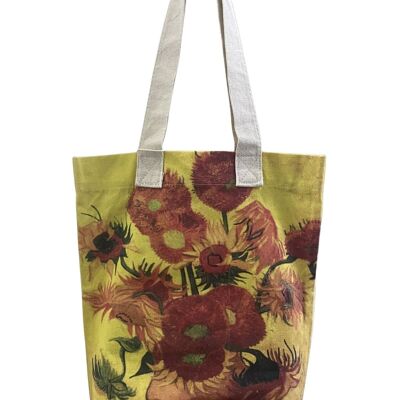 Borsa tote in cotone con stampa artistica di girasoli di Van Gogh (confezione da 3)