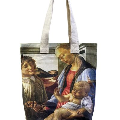 Borsa tote in cotone con stampa artistica della Vergine e del Bambino di Botticelli (confezione da 3)