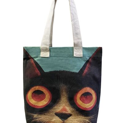 Hypnotised Cat Eyes Print Cotton Tote Bag (Pack of 3)