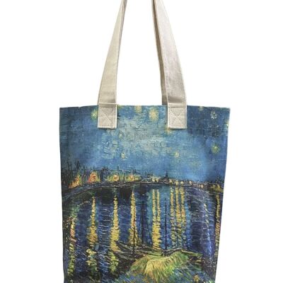 Bolsa de algodón con arte de la noche estrellada sobre el Ródano de Van Gogh (paquete de 3)