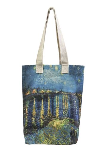 Van Gogh Nuit étoilée sur le Rhône Art Sac fourre-tout en coton (Pack de 3) 1