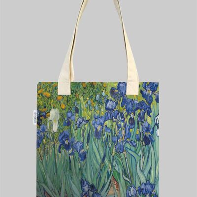 Baumwoll-Tragetasche mit Van-Gogh-Iris-Kunstdruck (3er-Pack)