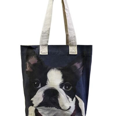 French Bulldog Print Cotton Tote Bag (Pack of 3)