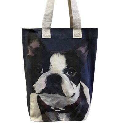 French Bulldog Print Cotton Tote Bag (Pack of 3)