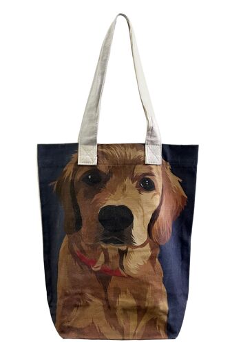 Sac fourre-tout en coton imprimé chien Labrador (paquet de 3) 1